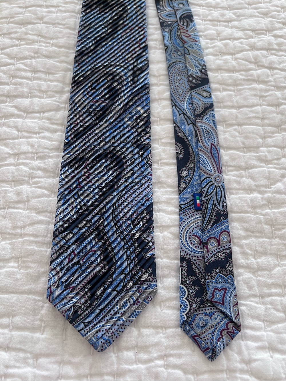 Silvio Fiorello Blue Textured Paisley Silk Tie